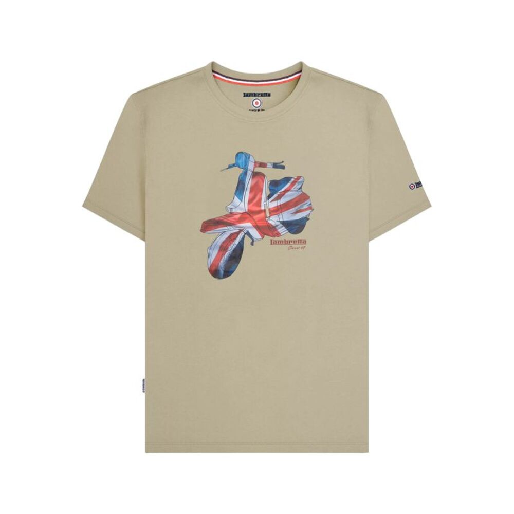 Lambretta Mens SS25 Scooter T-Shirt / Stone